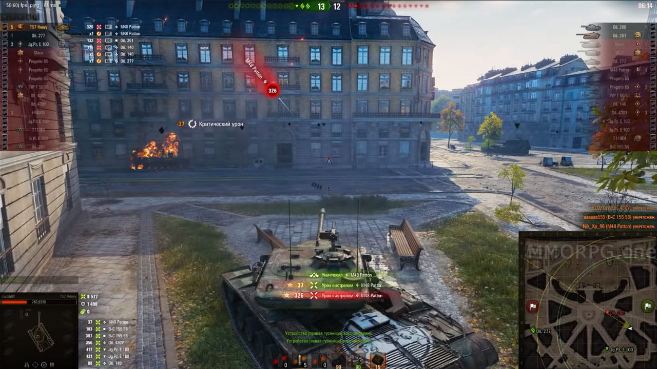 Т 57 уничтожил врага в World of Tanks